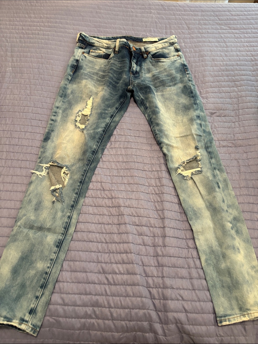 Blank NYC Distressed Light Blue Skinny Jeans